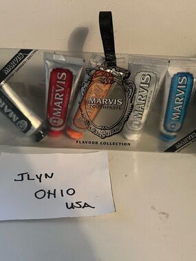 Marvis Travel Toothpaste Set - Blue, White, Orange - Premium Mint new